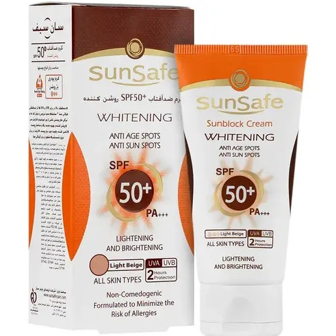 کرم ضد آفتاب روشن کننده کرم پودری SPF50 سان سیف